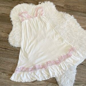 Recco Brazilian Lace Chemise Small Coquette Lingerie Slip Teddy Honeymoon